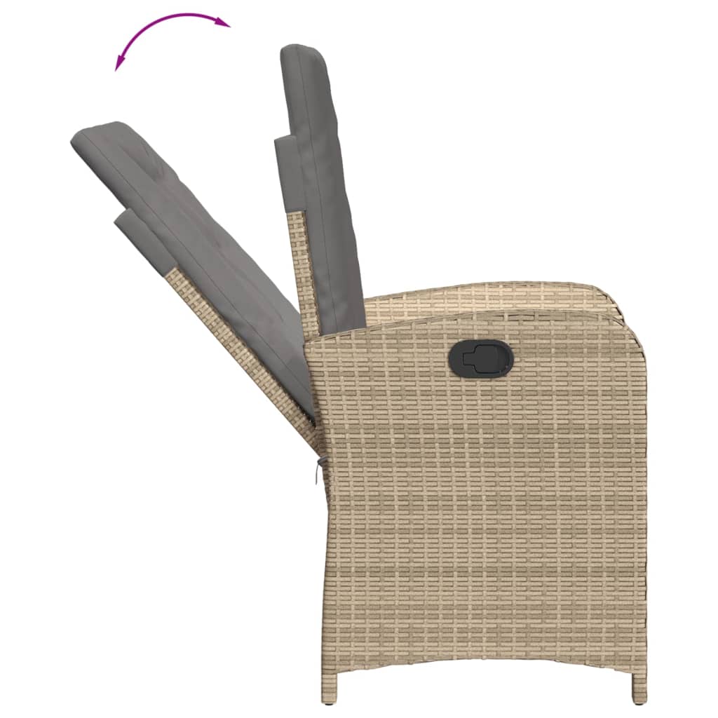 Set Comedor De Jardín 5 Pzas Con Cojines Ratán Sintético Beige / Vetonek_3