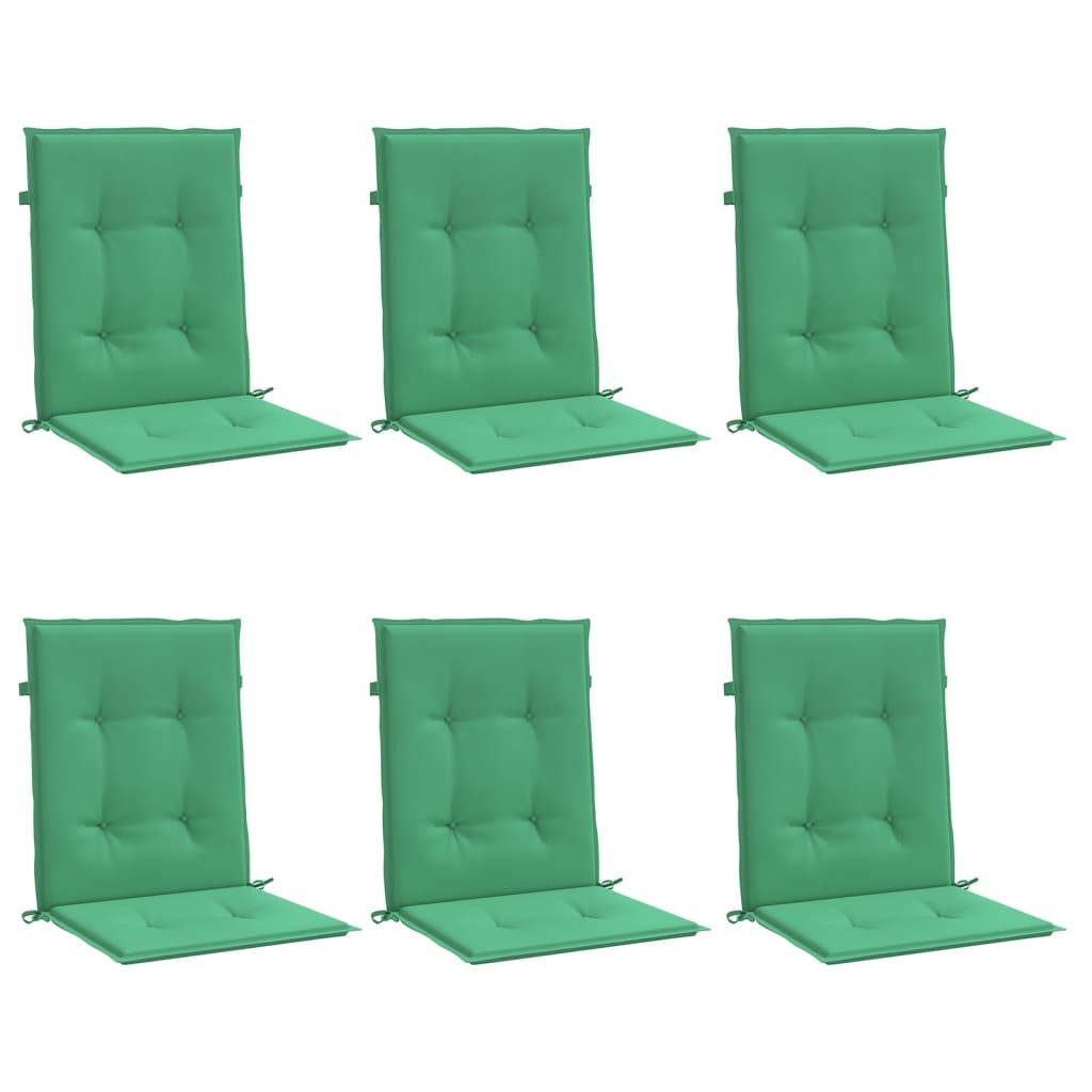 Vidaxl Cojín Silla Jardín Respaldo Bajo 6 Uds Tela Oxford Verde_0