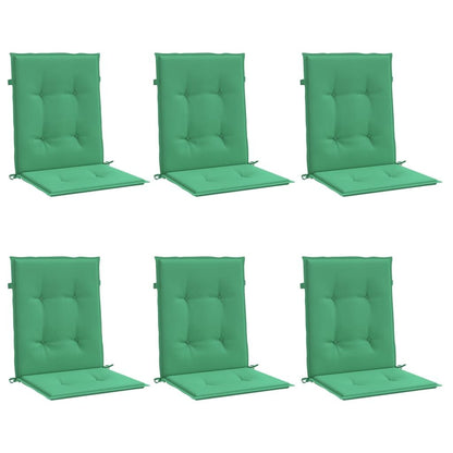 Vidaxl Cojín Silla Jardín Respaldo Bajo 6 Uds Tela Oxford Verde_0