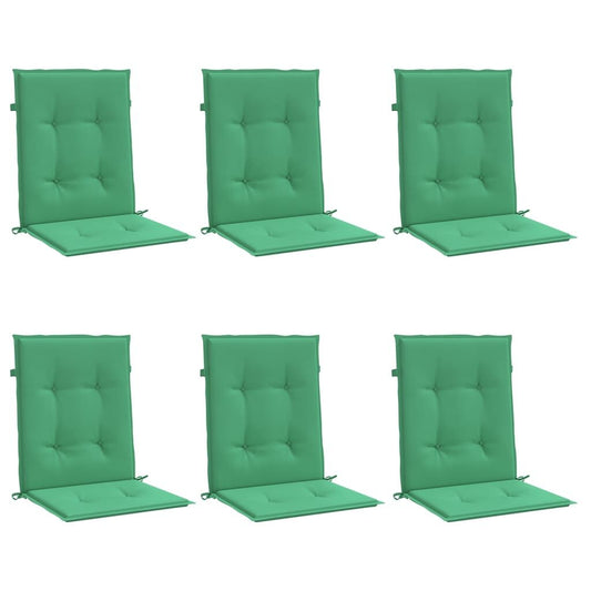 Vidaxl Cojín Silla Jardín Respaldo Bajo 6 Uds Tela Oxford Verde_0