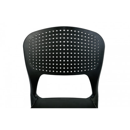 Juego De 4 Sillas Apilables De Polipropileno Negro - Muebles De Jardín - 46x51xh79.5cm_2