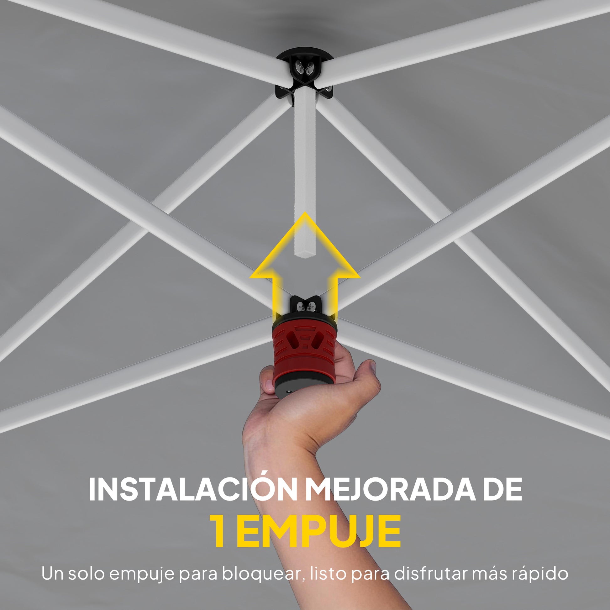 Outsunny Carpa Plegable 6x3 M Con Montaje Rápido Y Tiras Reflectantes Beige_5