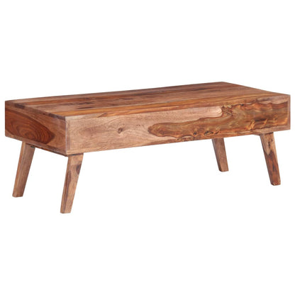 Mesa De Centro De Madera Maciza Gris 110x50x40 Cm_2