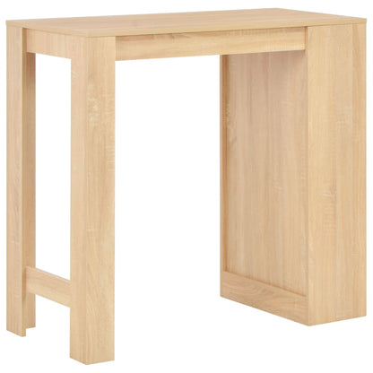 Mesa Alta De Cocina Con Estantería Color Roble 110x50x103 Cm_1
