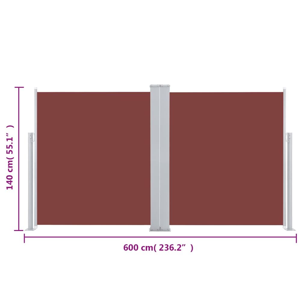 Vidaxl Toldo Lateral Retráctil Marrón 140x600 Cm_2