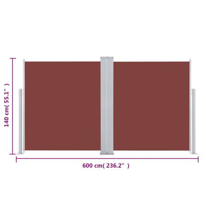 Vidaxl Toldo Lateral Retráctil Marrón 140x600 Cm_2