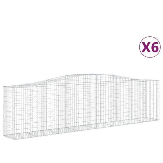 Cestas De Gaviones 6 Uds Forma De Arco Hierro 400x50x100/120 Cm_0