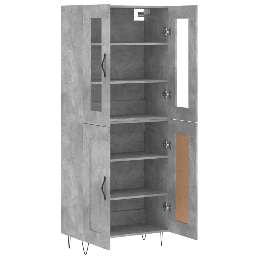 Aparador Alto Madera Contrachapada Gris Hormigón 69,5x34x180 Cm_3