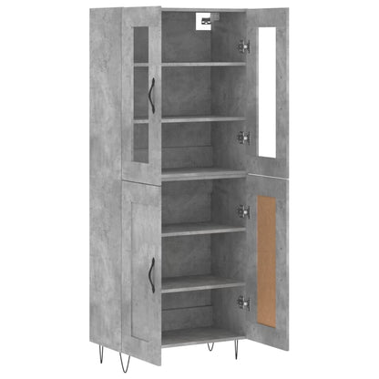 Aparador Alto Madera Contrachapada Gris Hormigón 69,5x34x180 Cm_3