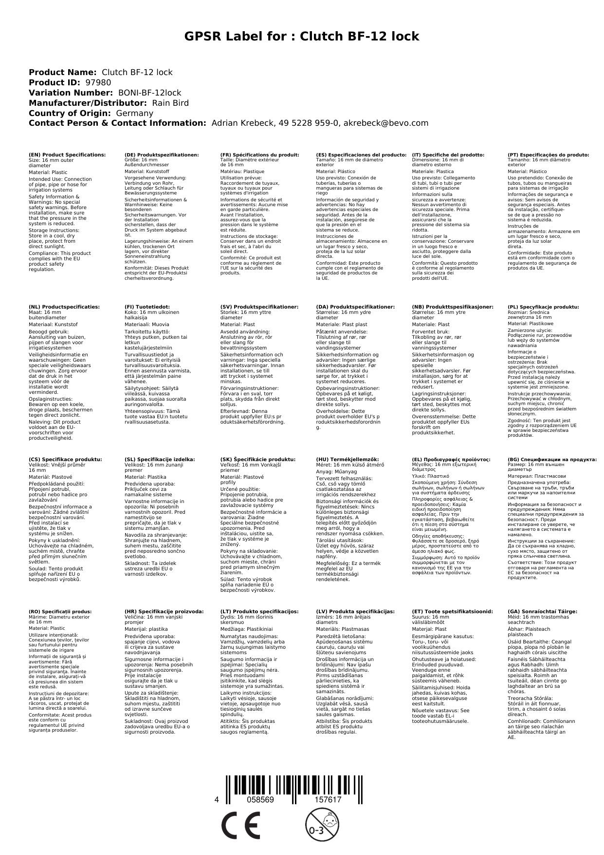 Conector Manguera 16mm, Tubo Pe, Riego Por Goteo