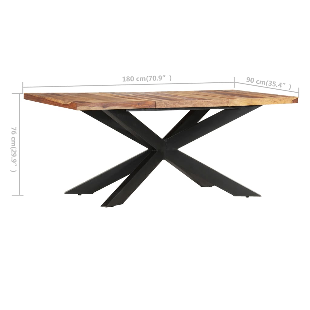 Mesa De Comedor De Madera Maciza De Sheesham 180x90x76 Cm_3