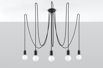 Lámpara Suspendida Edison 5 Negro, E27_3