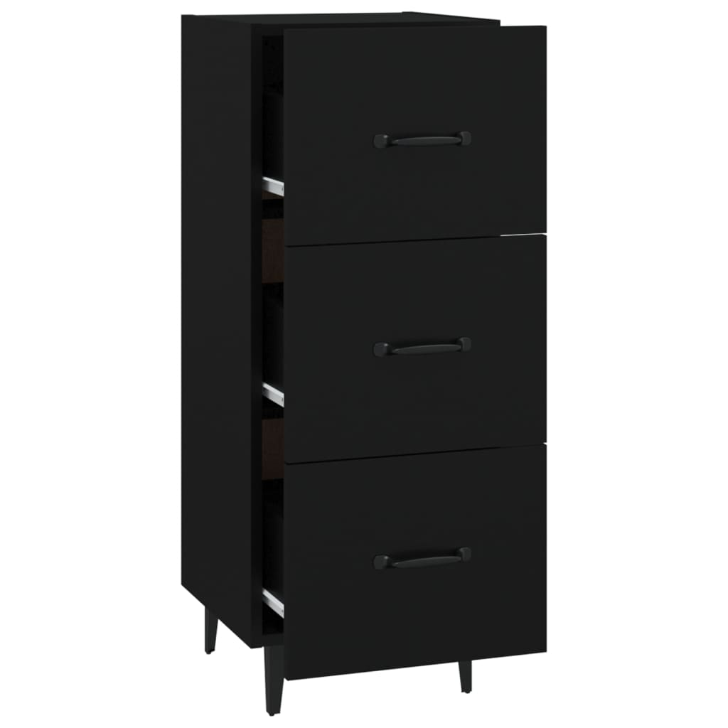 Aparador De Madera Contrachapada Negro 34,5x34x90 Cm / Vetonek_1