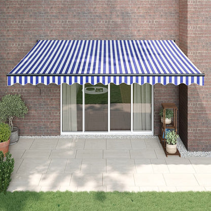 Toldo Retráctil Automático Azul Y Blanco 4,5x3 M_1