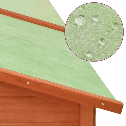 Vidaxl Conejera De Exterior Con Corredor Madera Maciza Abeto Marrón_4