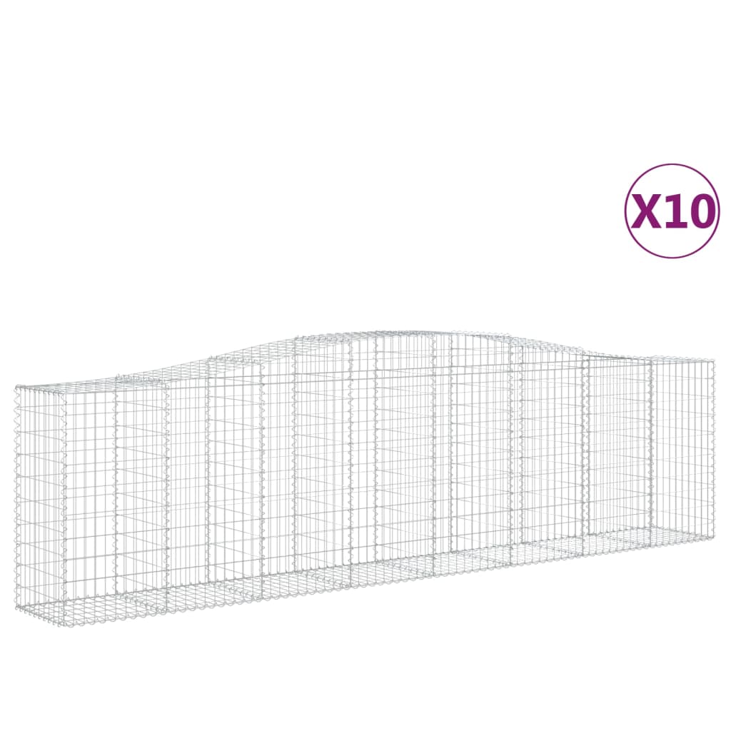Cestas De Gaviones 10 Uds Forma De Arco Hierro 400x50x100/120cm_0