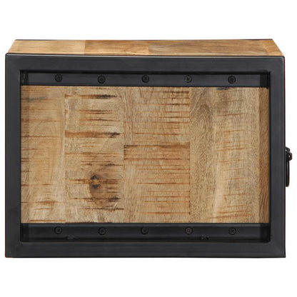 Mesitas De Noche 2 Piezas 40x35x25cm Madera Maciza Rugosa Mango_1