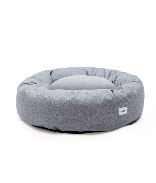Cafide Cama Donut Para Perro Con Tejido De Chenilla Gris. Modelo Nuba. Talla M (80x80x20 Cm)_0