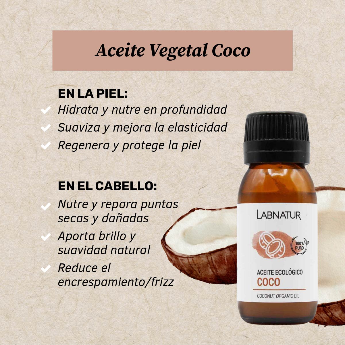 Aceite Vegetal de Coco 50 ml | Hidratante y Nutritivo | Cuidado Facial, Corporal y Capilar_1