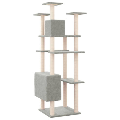 Vidaxl Rascador Para Gatos Con Postes De Sisal Gris Claro 162 Cm_4