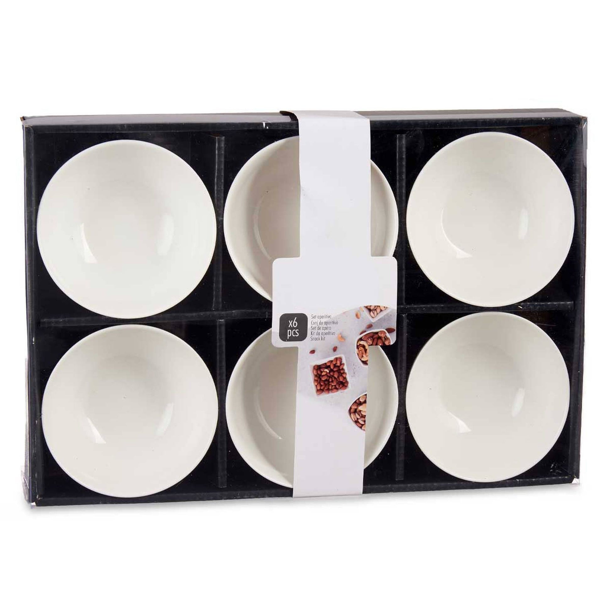 Set 6 Cuencos Porcelana Blanca Aperitivo Colección Vessia_5