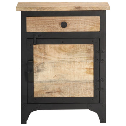 Mesita De Noche De Madera Maciza De Mango 40x30x50 Cm_1