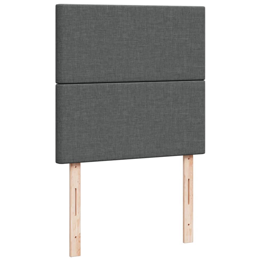 Cama Box Spring Con Colchón Tela Gris Oscuro 90x190 Cm / Vetonek_2