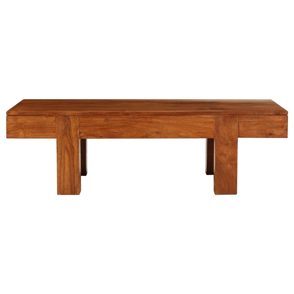 Mesa De Centro Madera Maciza Acacia Acabado Miel 100x50x30 Cm_0