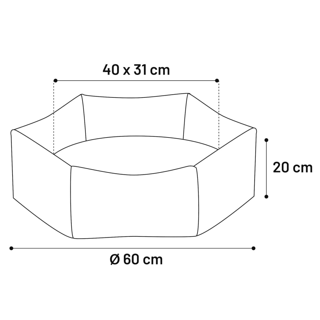 Flamingo Cama Perros Con Cremallera Ziva Hexagonal Terracota 60x20 Cm / Vetonek_2