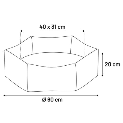 Flamingo Cama Perros Con Cremallera Ziva Hexagonal Terracota 60x20 Cm / Vetonek_2