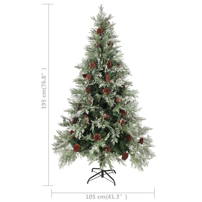 Vidaxl Árbol De Navidad Con Luces Y Piñas Pvc Pe Verde 195 Cm_2