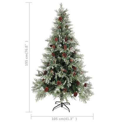 Vidaxl Árbol De Navidad Con Luces Y Piñas Pvc Pe Verde 195 Cm_2