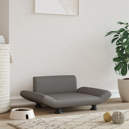 Cama Para Perros De Cuero Sintético Gris 70x45x28 Cm / Vetonek_4