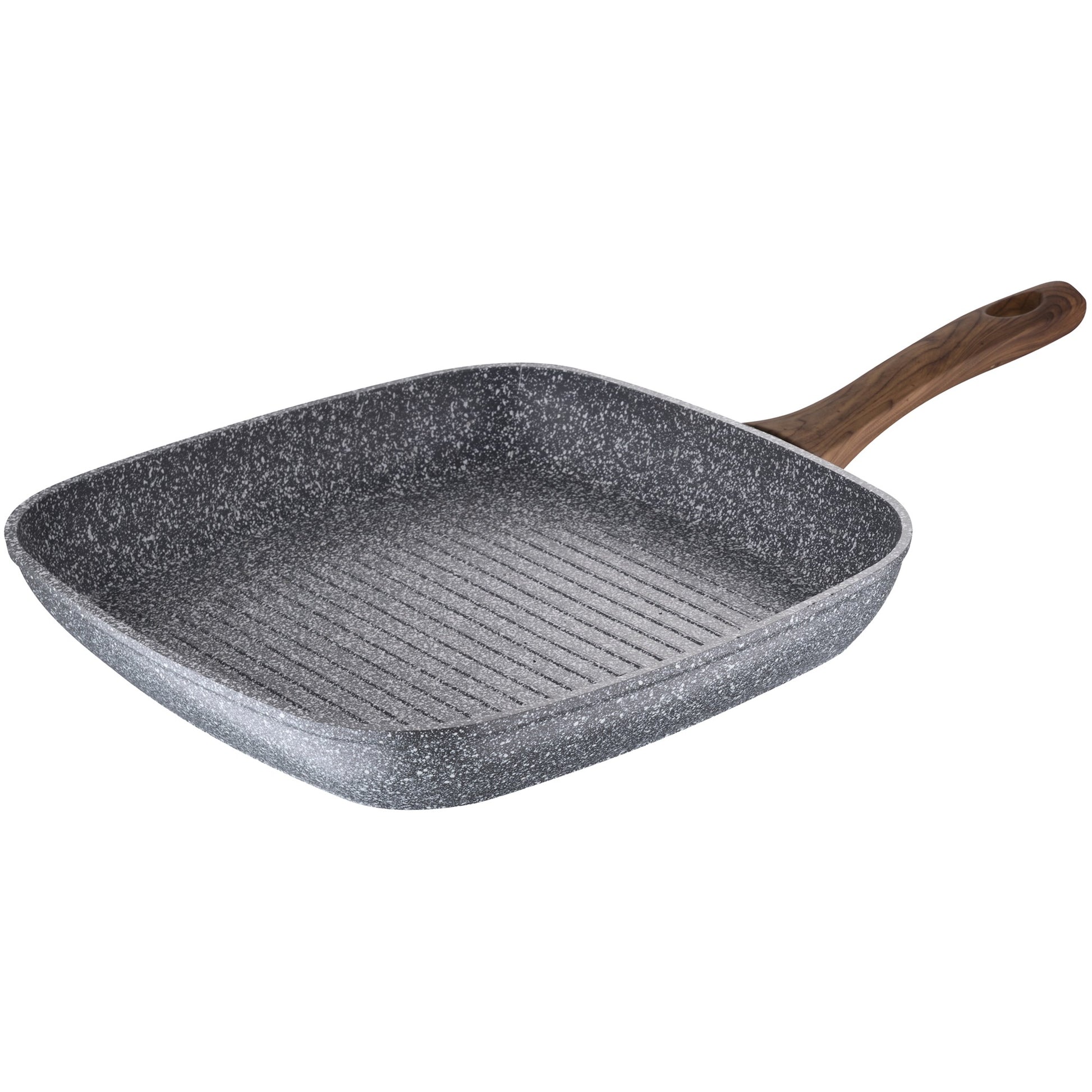 Set 2 Sartenes Ø18 Ø22 Y Asador Grill 28x28 Cms, Daimiel, Aluminio Forjado, Inducción_2