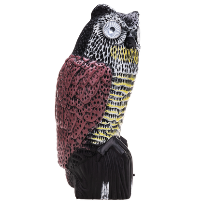 Ahuyentador De Aves Tipo Estatua Búho Con Sonido Y Ojos Led 38cm Hembra_4