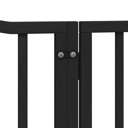 Vidaxl Puerta De Perros Plegable 10 Paneles Madera Álamo Negra 800 Cm_5