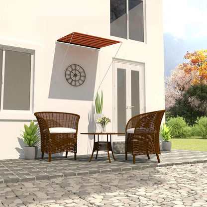 Toldo Retráctil Naranja Y Marrón 150x150 Cm_1