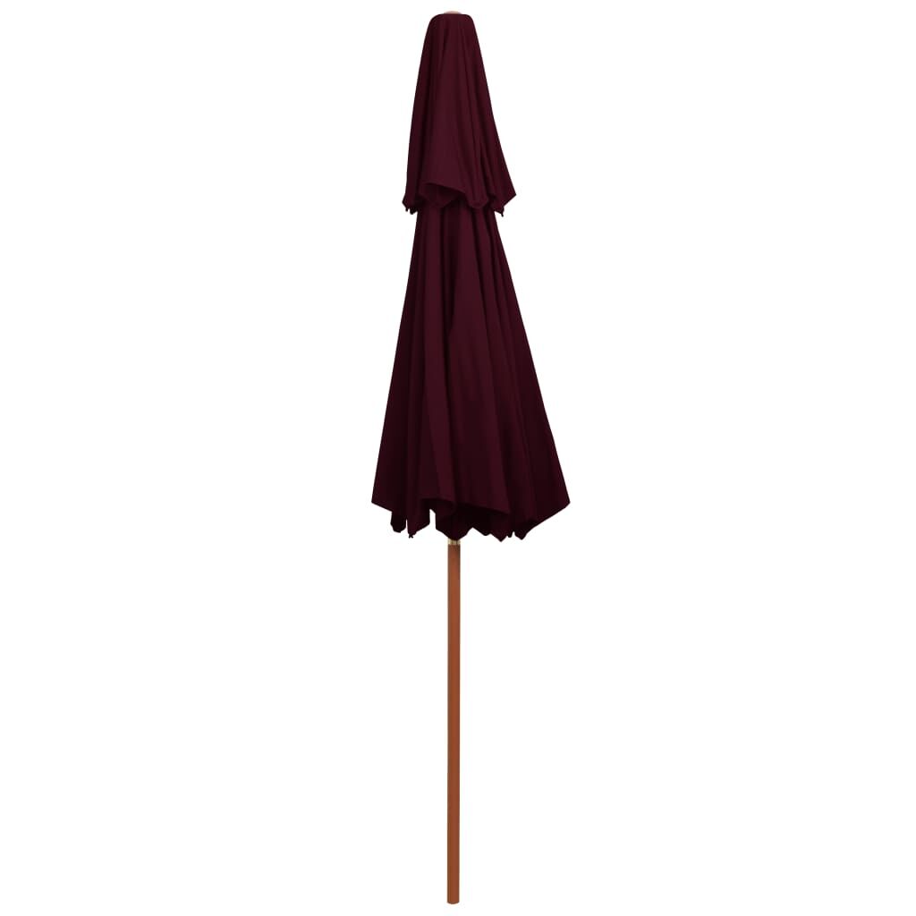Vidaxl Sombrilla De Dos Pisos Con Palo De Madera Rojo Burdeos 270 Cm_3