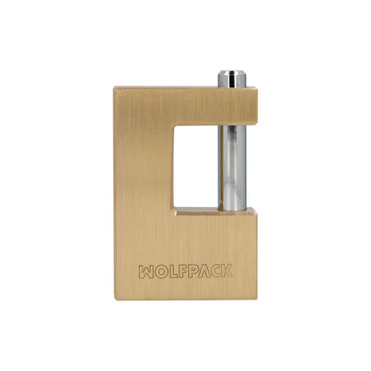 Candado Cuadrado Latón Persiana Ancho 70 Mm. Alta Seguridad, Antirrobo Puertas, Contenedores, Trasteros, 2 Llaves_0
