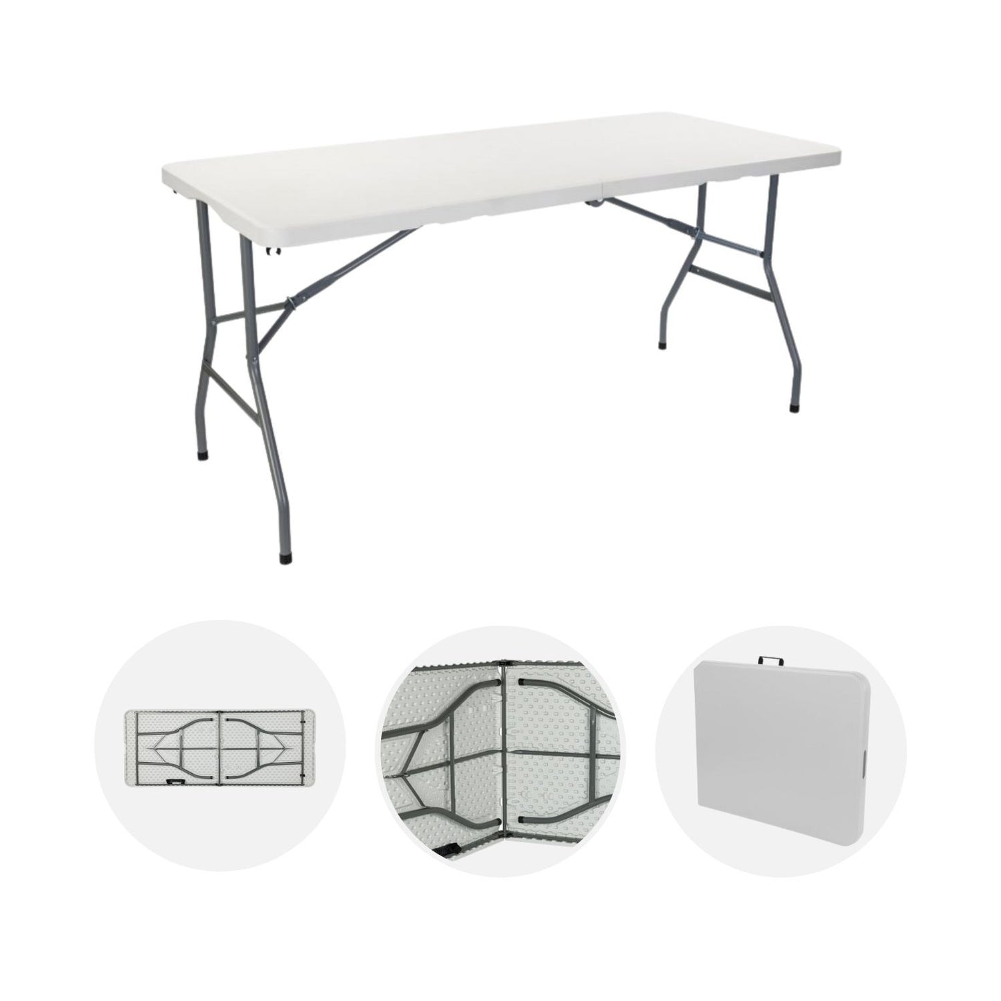 Mesa Plegable 150cm Blanca + Funda Catering 7house_1