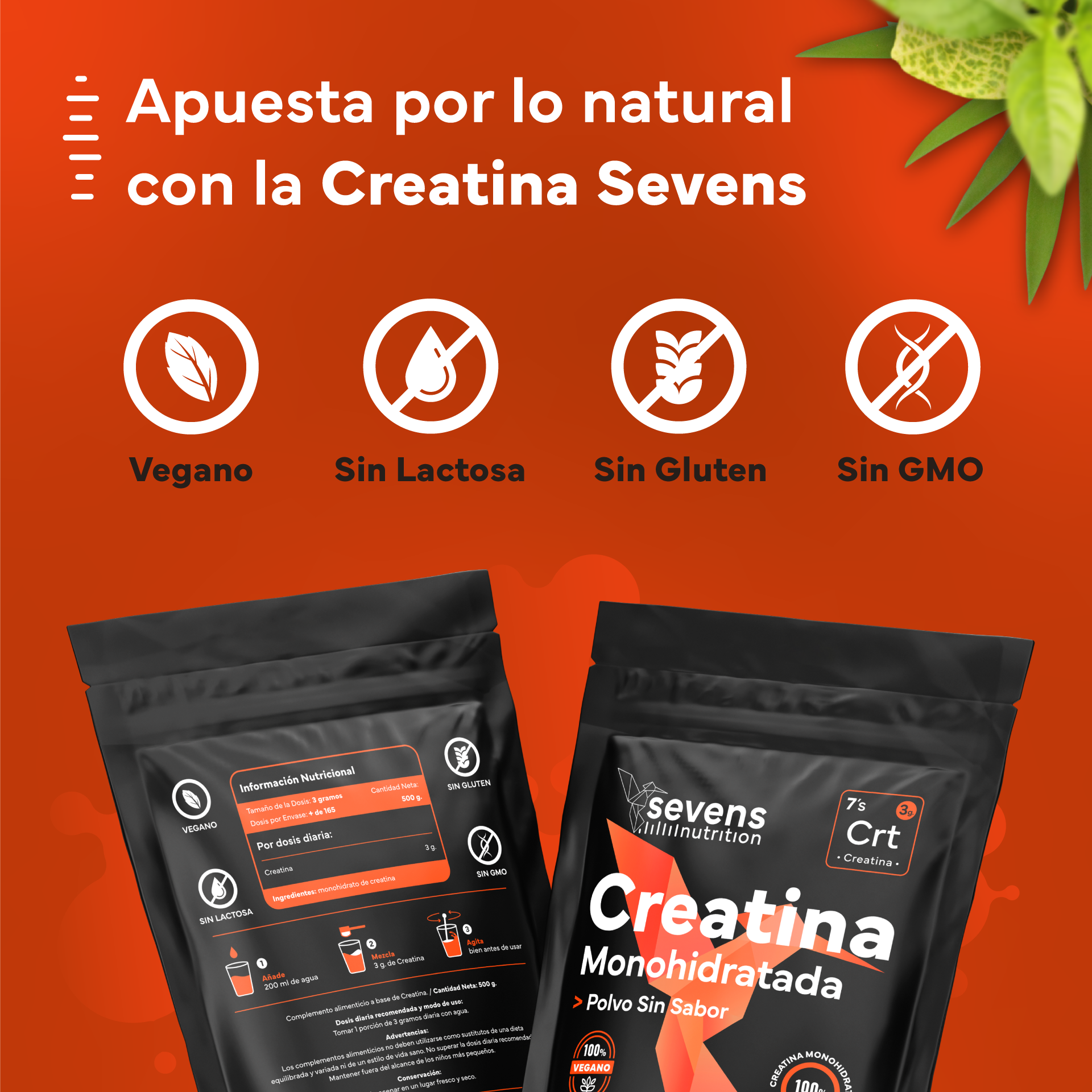 Creatina Monohidratada Sevens Nutrition. Más Fuerza, Energía Y Resistencia._3