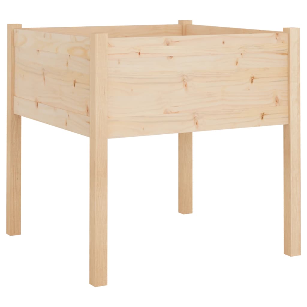 Jardinera De Madera Maciza De Pino 70x70x70 Cm_0