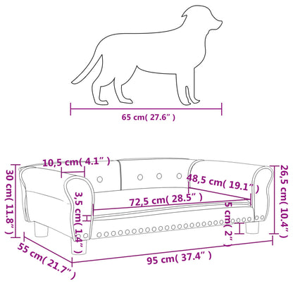 Cama Para Perros De Terciopelo Rosa 95x55x30 Cm / Vetonek_5