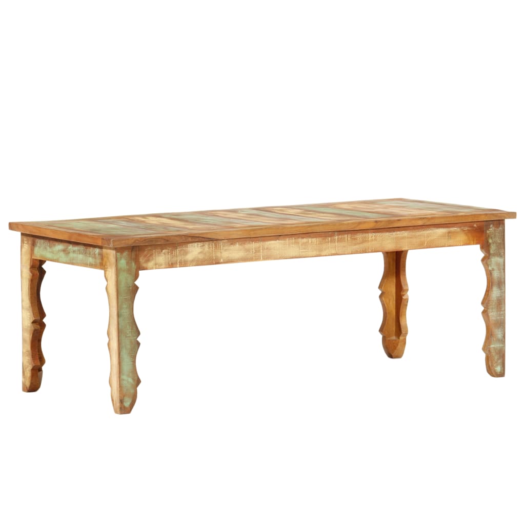 Mesa De Centro De Madera Maciza Reciclada 110x50x40 Cm_4