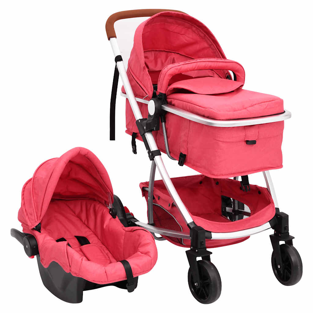 Vidaxl Carrito De Bebés 3 En 1 De Aluminio Rojo_0