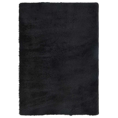 Vidaxl Alfombra Peluda De Pelo Largo Navarra Negra 160x230cm Poliéster_0