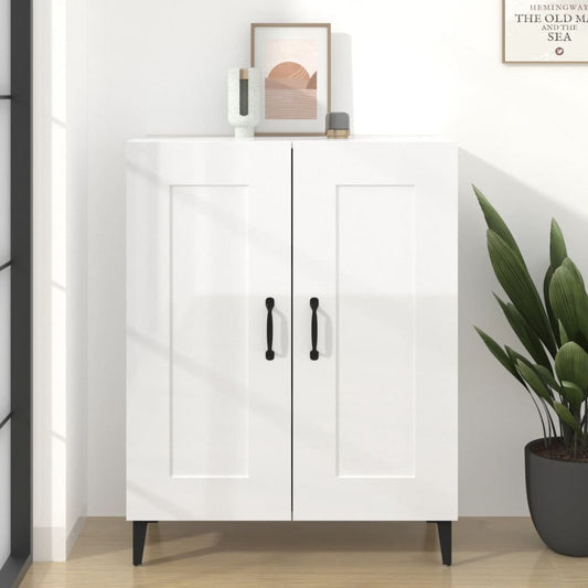 Aparador De Madera Contrachapada Blanco Brillante 69,5x34x90 Cm / Vetonek_0
