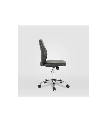 Silla De Oficina Estela En Piel Sintética Negra. Alto: 90.5-100.5cm Ancho: 45, Fondo: 56._2
