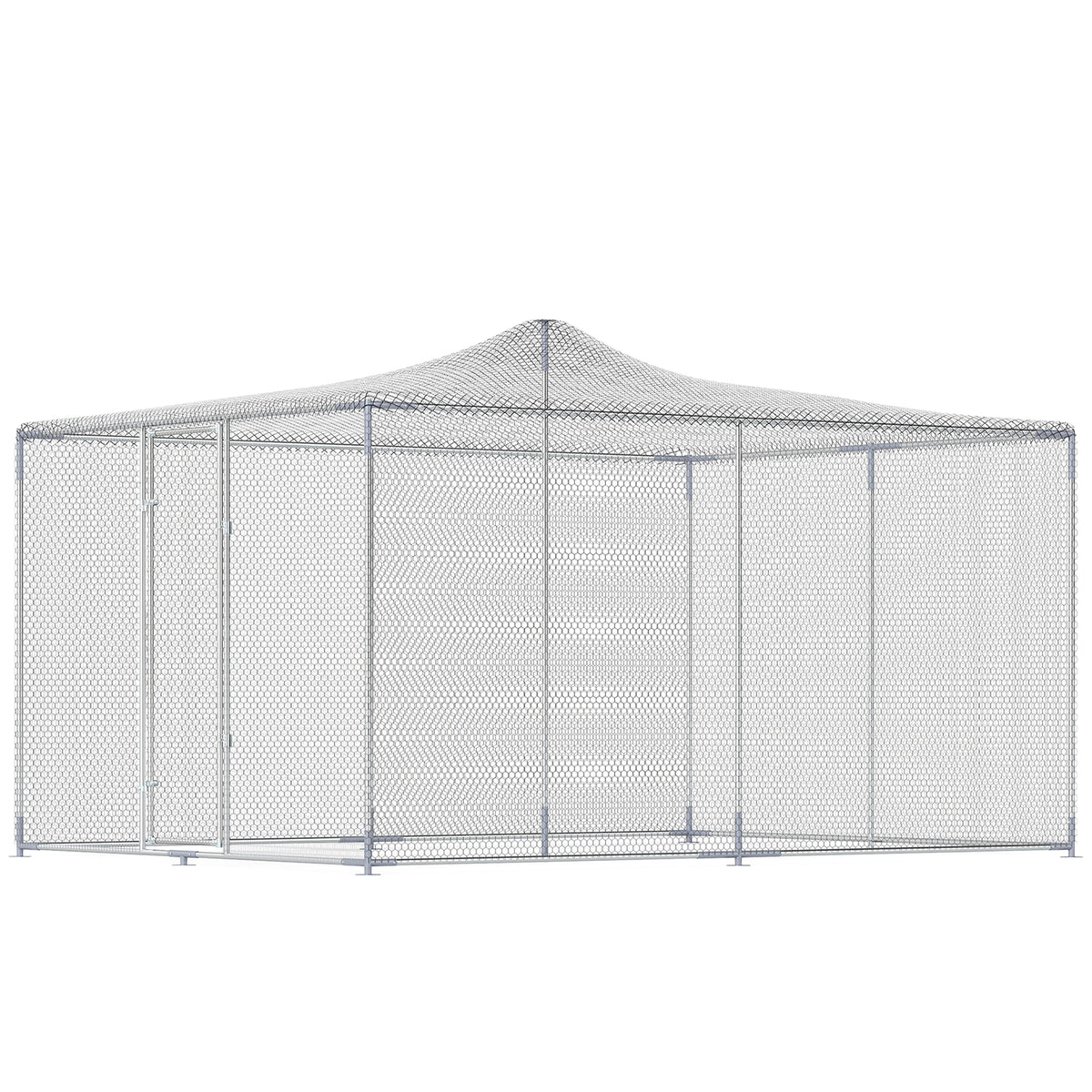 Gallinero Para Exterior Pawhut Acero Galvanizado Plata 400x300x197 Cm_0