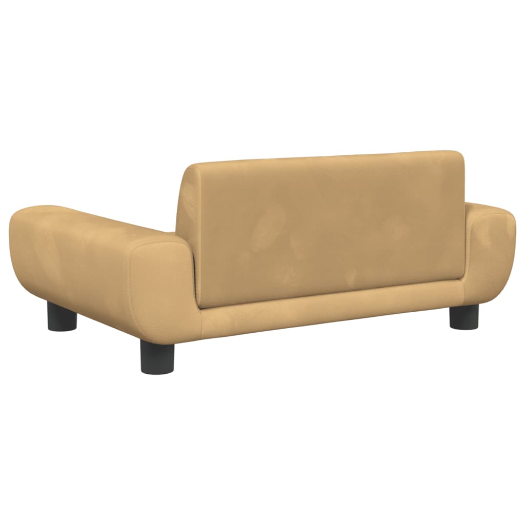 Cama Para Perros De Terciopelo Marrón 70x45x33 Cm / Vetonek_3